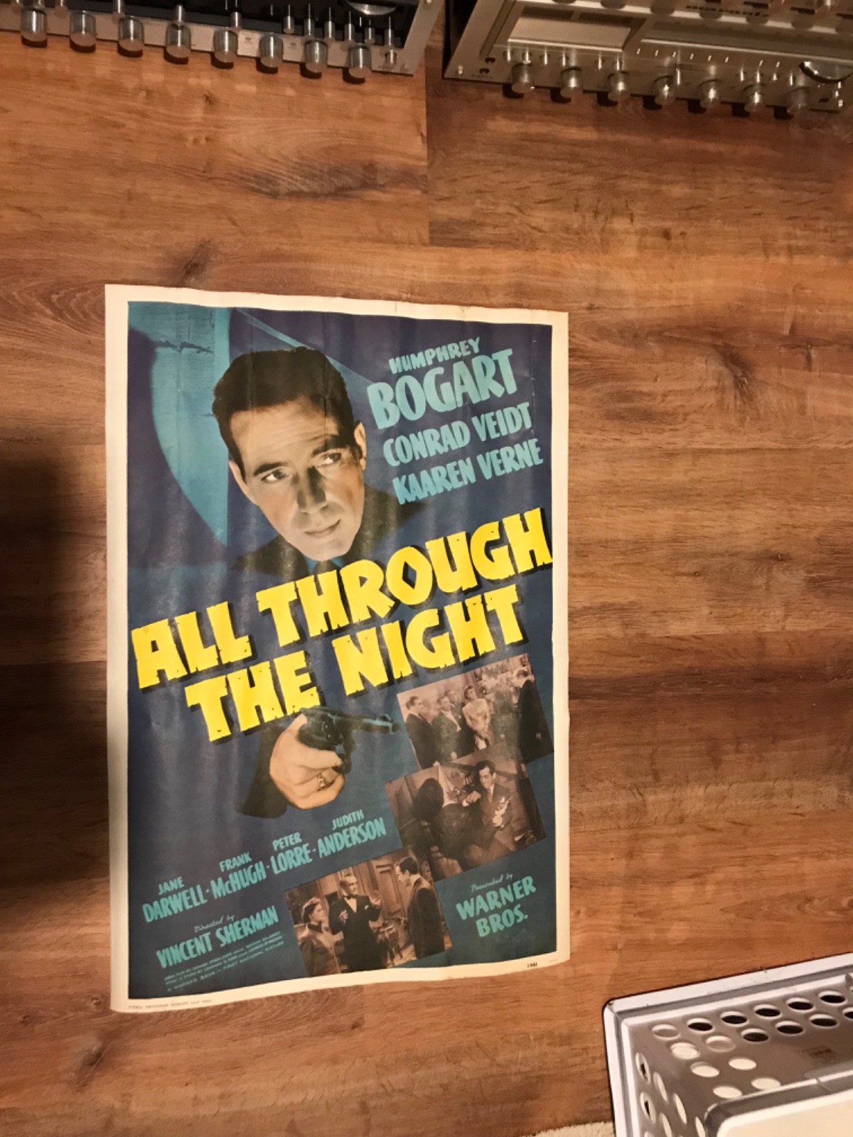 ALL THROUGH THE NIGHT POSTER 29″X19.5″ original 1941 Humphrey Bogart
