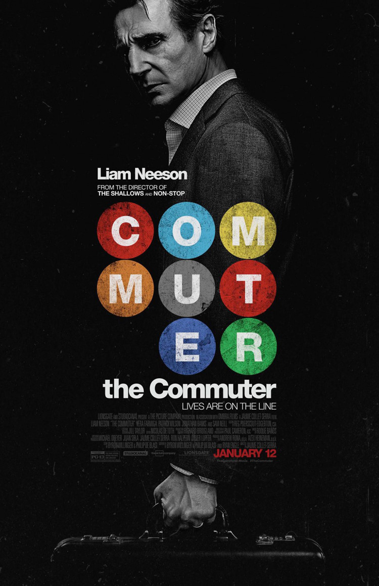 THE COMMUTER MOVIE POSTER DS ORIGINAL FINAL VF 27×40 LIAM NEESON VERA FARMIGA