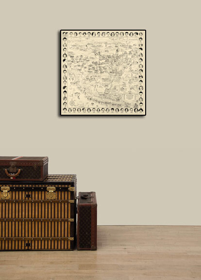 1937 Map of the Stars Hollywood California 24×24