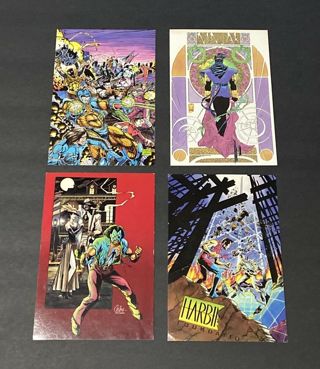 1993 VALIANT PROMO CARD POSTCARD NO. 1, 2, 3 & 4 COMPLETE SET OF 4 CARDS