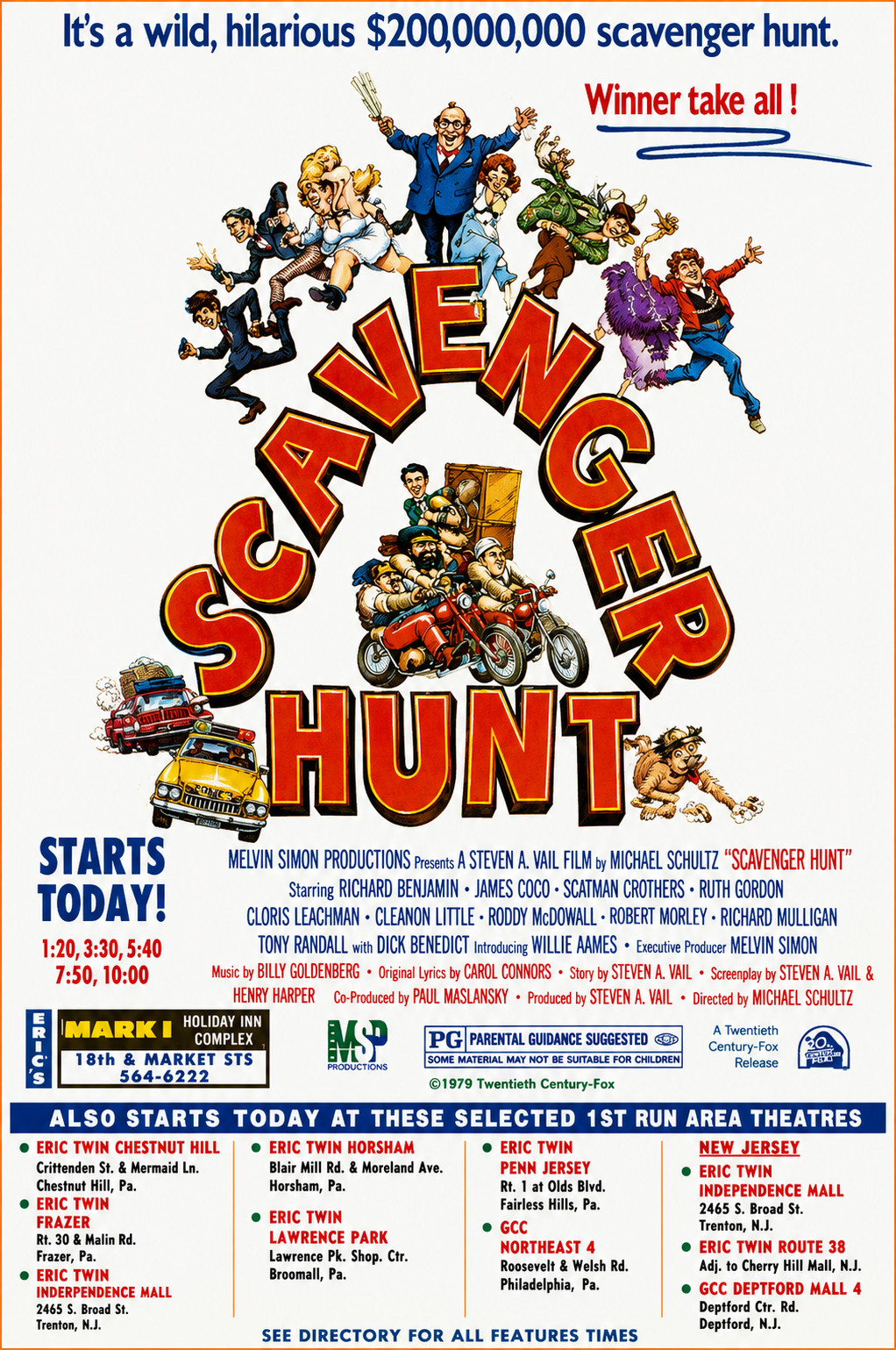 PENN & NJ MOVIE THEATERS VINNTAGE COMEDY AD MAGNET