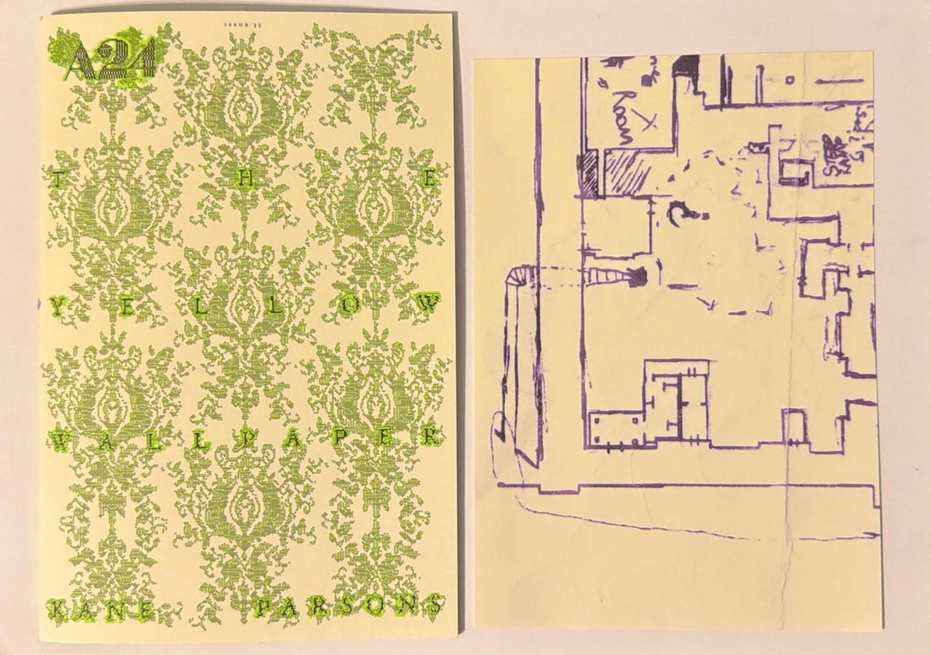 A24 Backrooms The Yellow Wallpaper Kane Parsons Zine w Backrooms Map Limited Ed