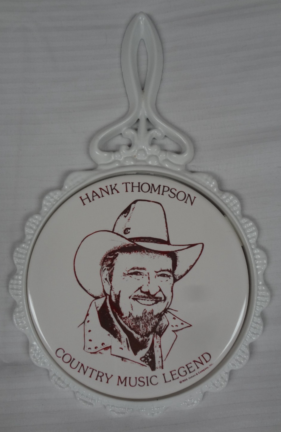 VINTAGE HANK THOMPSON COUNTRY MUSIC LEGEND DECORATIVE PLATE SPOON REST