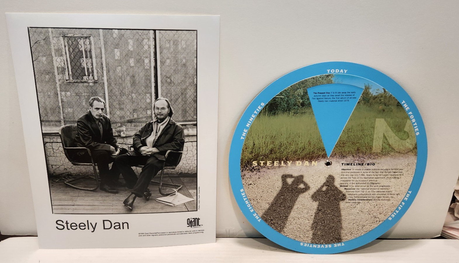 Steely Dan – “Two Against Nature” 1999 Press Kit 8 x 10 w/ Spinning Wheel!