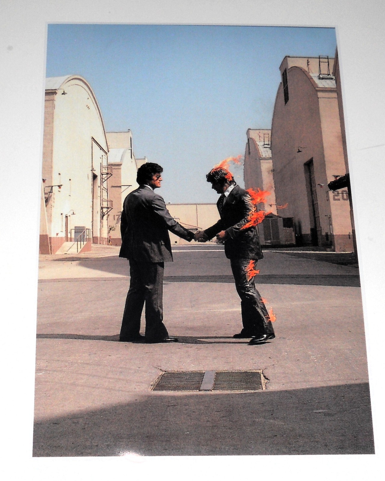 Pink Floyd Wish You Were Here (Man on Fire) 1975 Poster 19″x13″ Gilmour/Waters