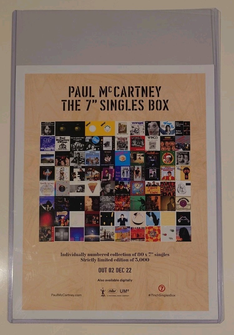 Paul McCartney The 7″ Singles Box Capitol Records Promo Poster 14″x11″ In Sleeve