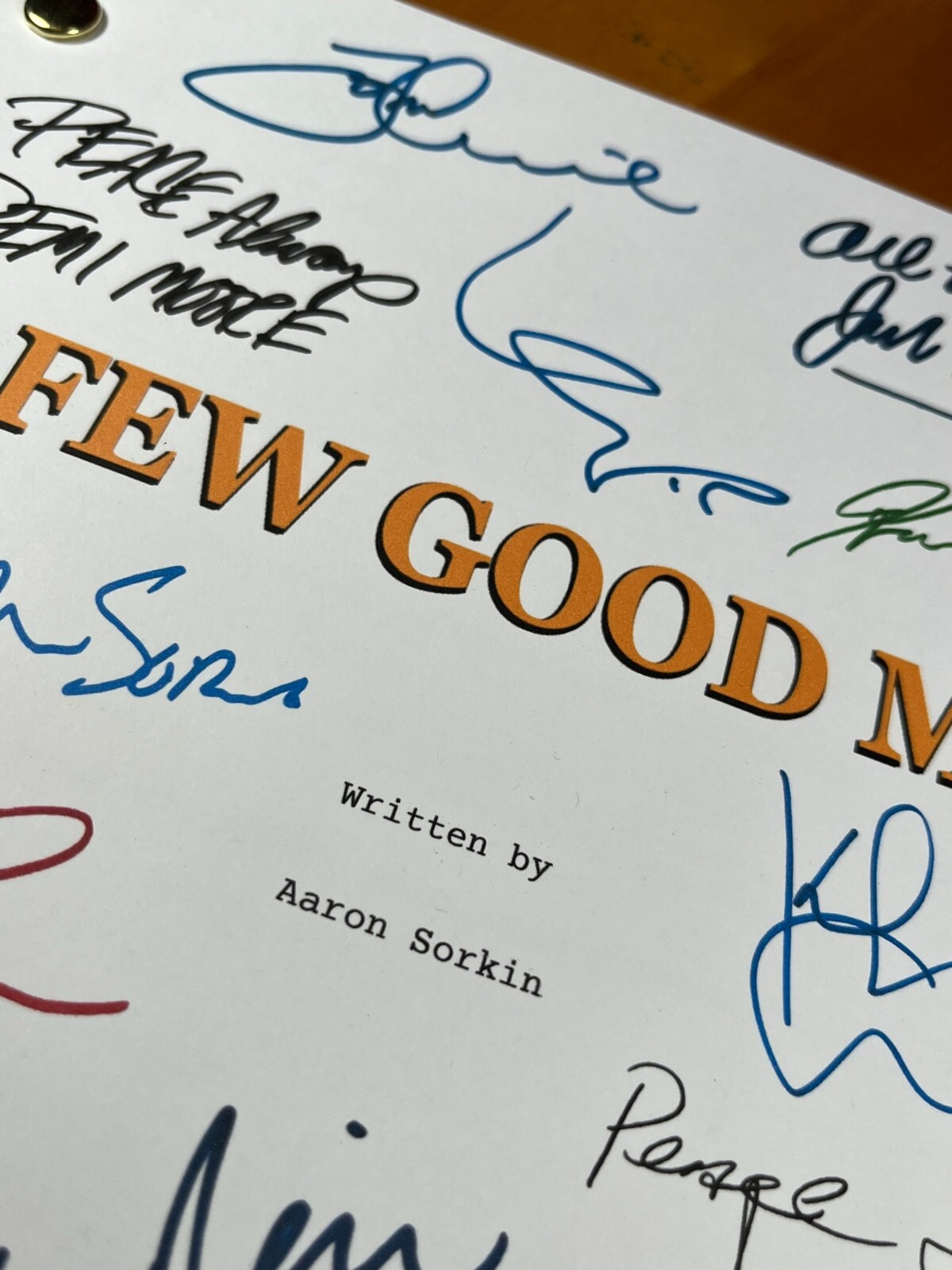 A Few Good Men Script- Signed- Autograph Reprints- 162 Pages- Tom Cruise