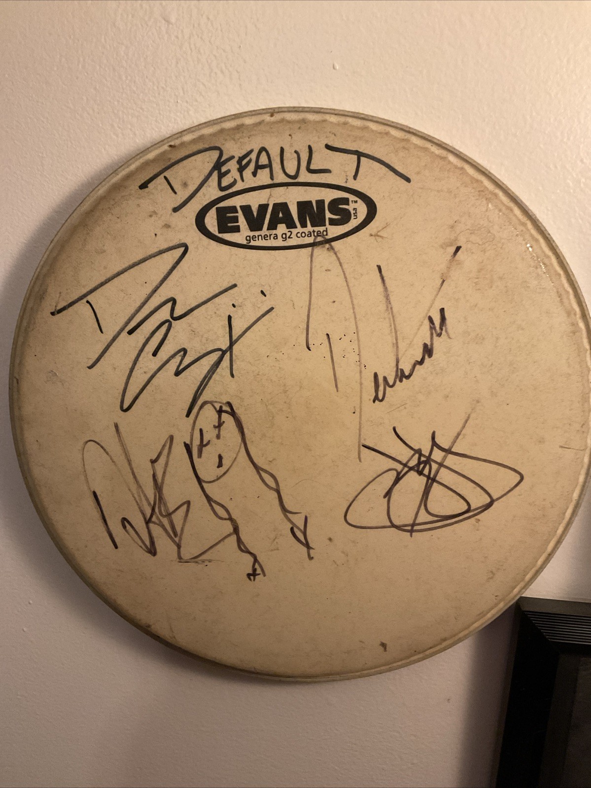 Default Band Signed Drum Head Evanescence Tour