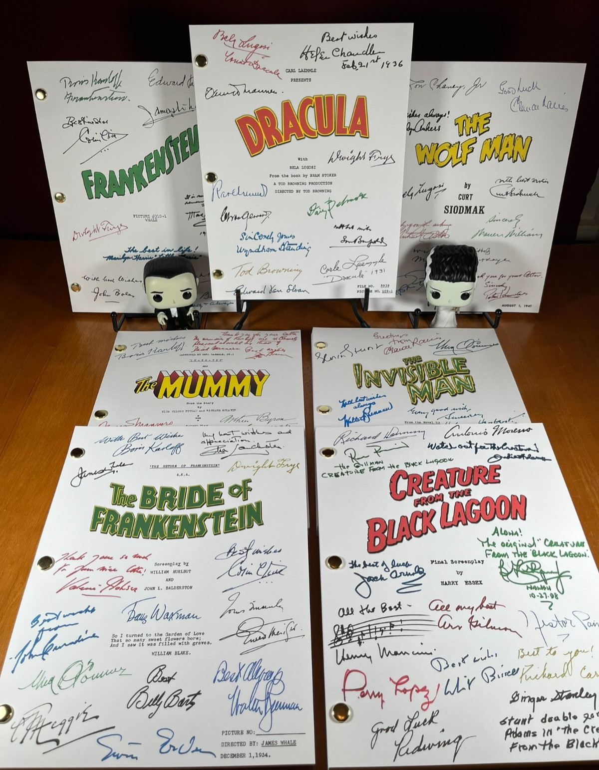 Classic Monsters Script Bundle Signed- Autograph Reprints- 7 Scripts- Dracula