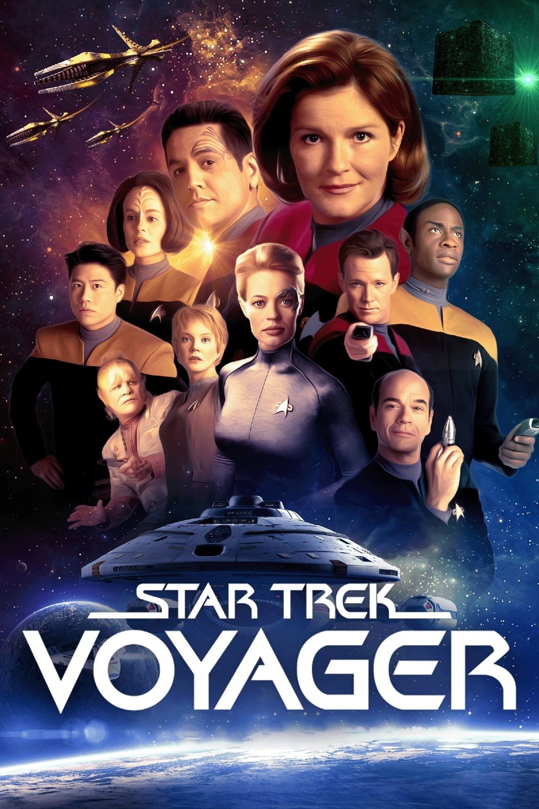 1995 Star Trek Voyager Movie Poster 11X17 Kate Mulgrew Roxann Dawson 🌌🔥