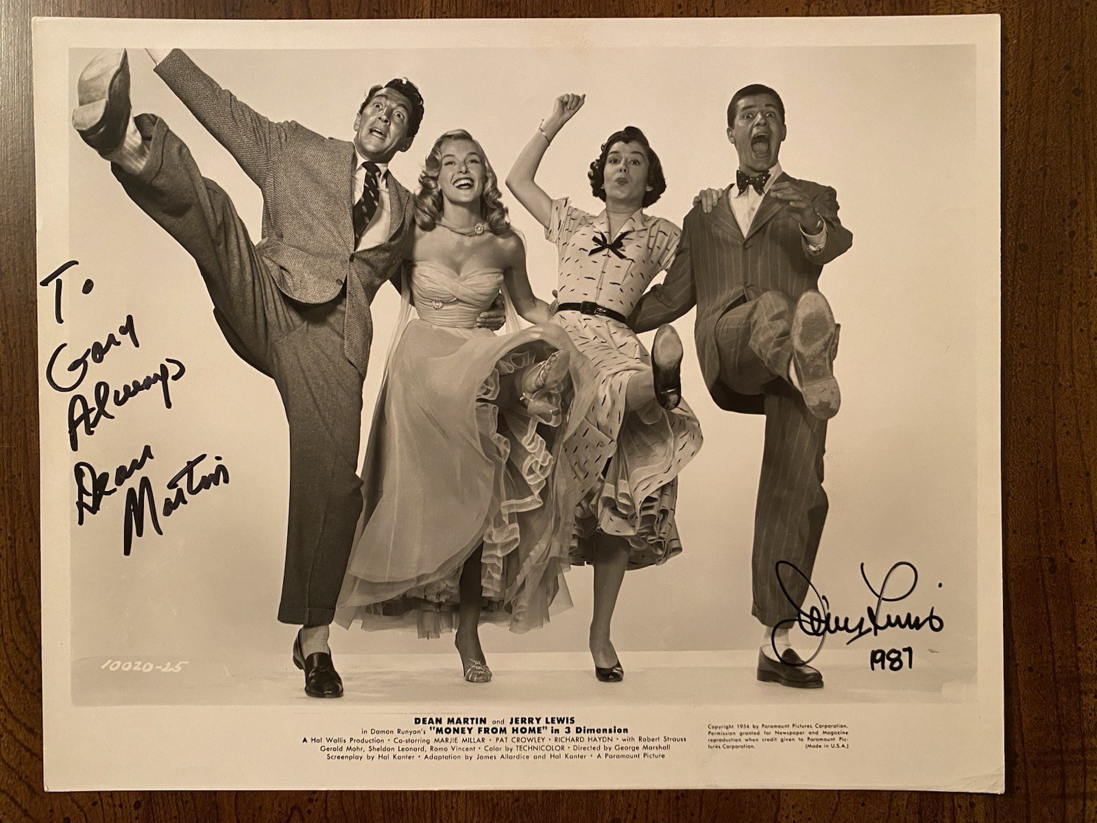 Dean Martin Jerry Lewis Signed Autographed Vintage Photo w/ COA Money From Home