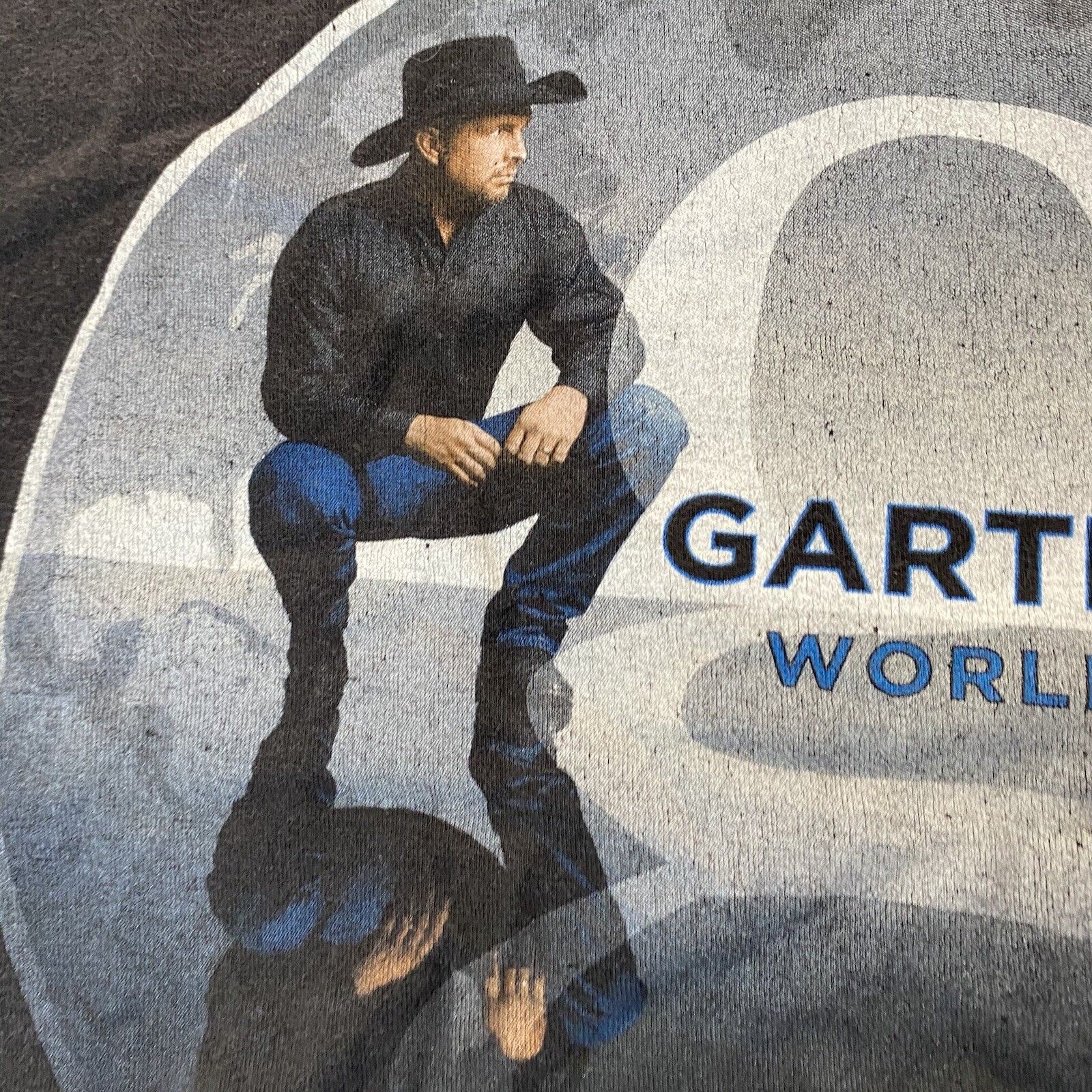 VTG Hanes Beefy T Shirt Men’s XL TG EG Black Garth Brooks World Tour 2014-15