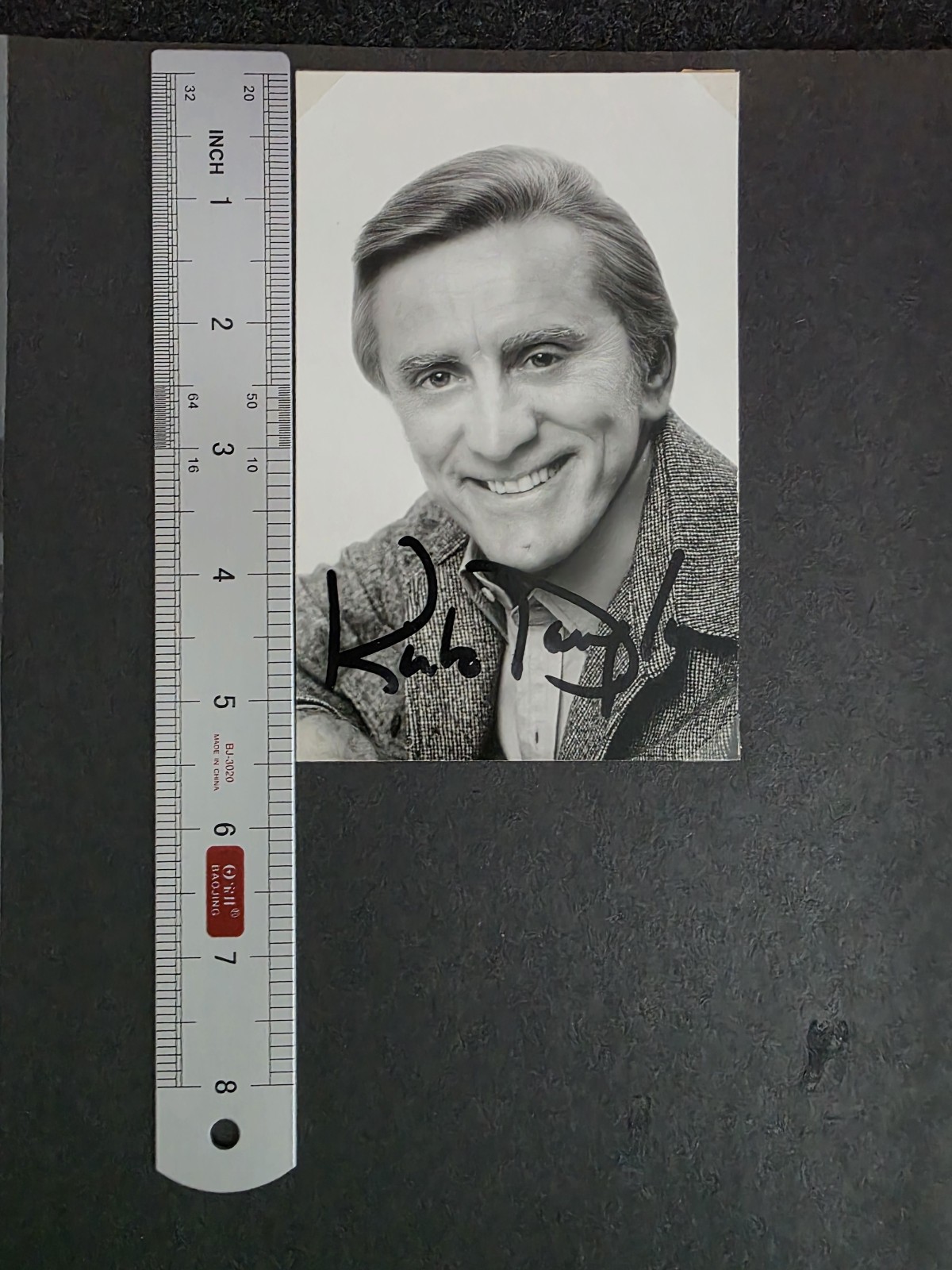 Kirk Douglas Signed Vintage Headshot 5.5×3.5 | Hollywood Legend
