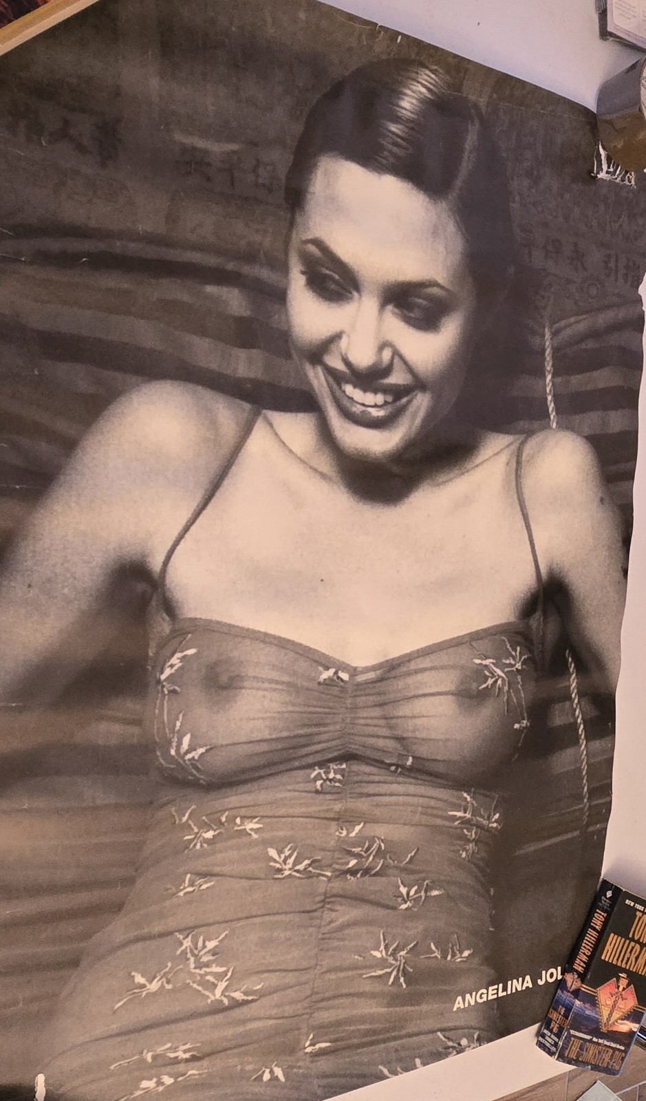 Very Rare Vtg Angelina Jolie See Thru Poster 27×41