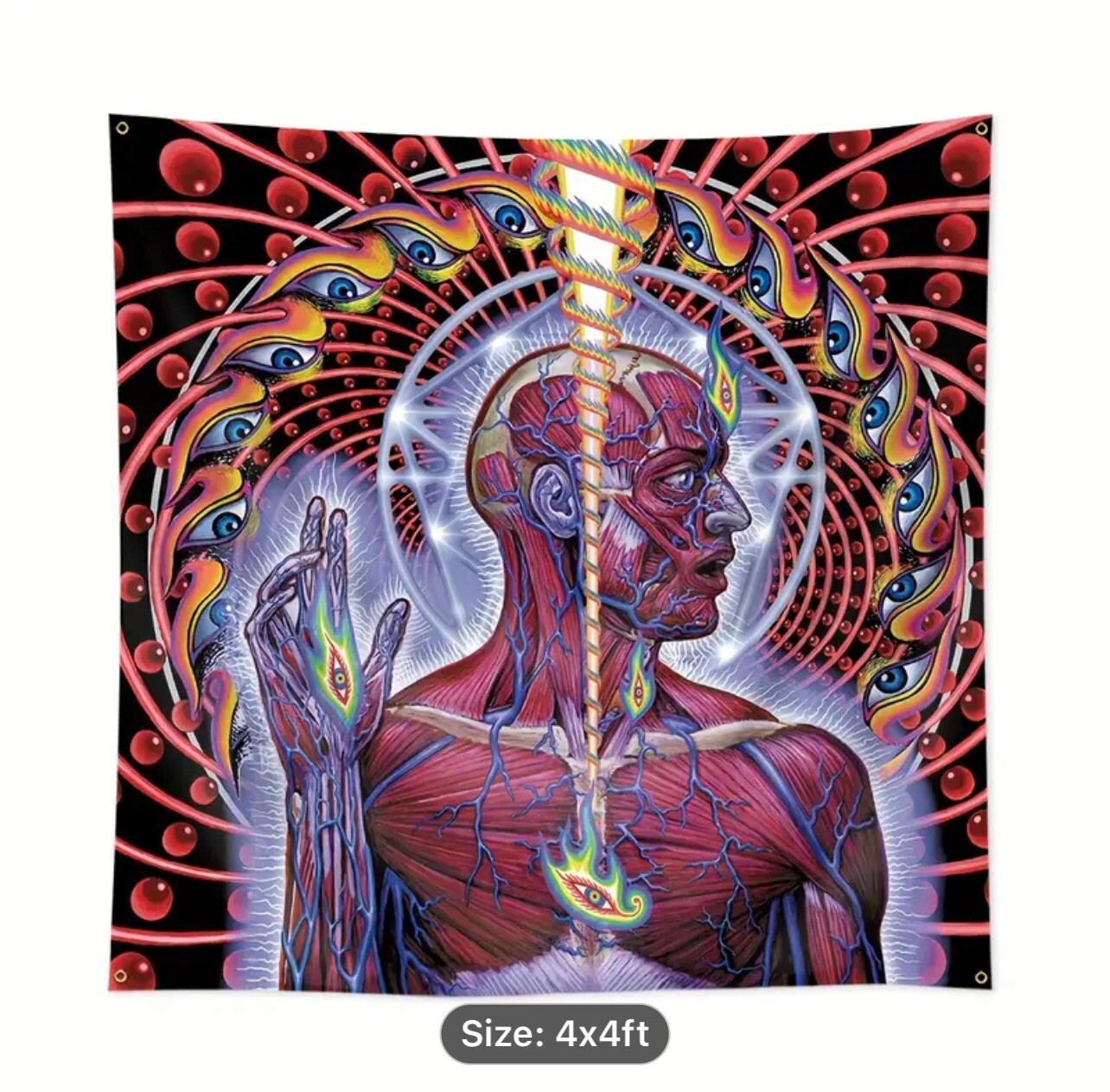 TOOL Lateralus BANNER 3×3 ft VIBRANT FABRIC ALBUM COVER ( ALEX GREY)