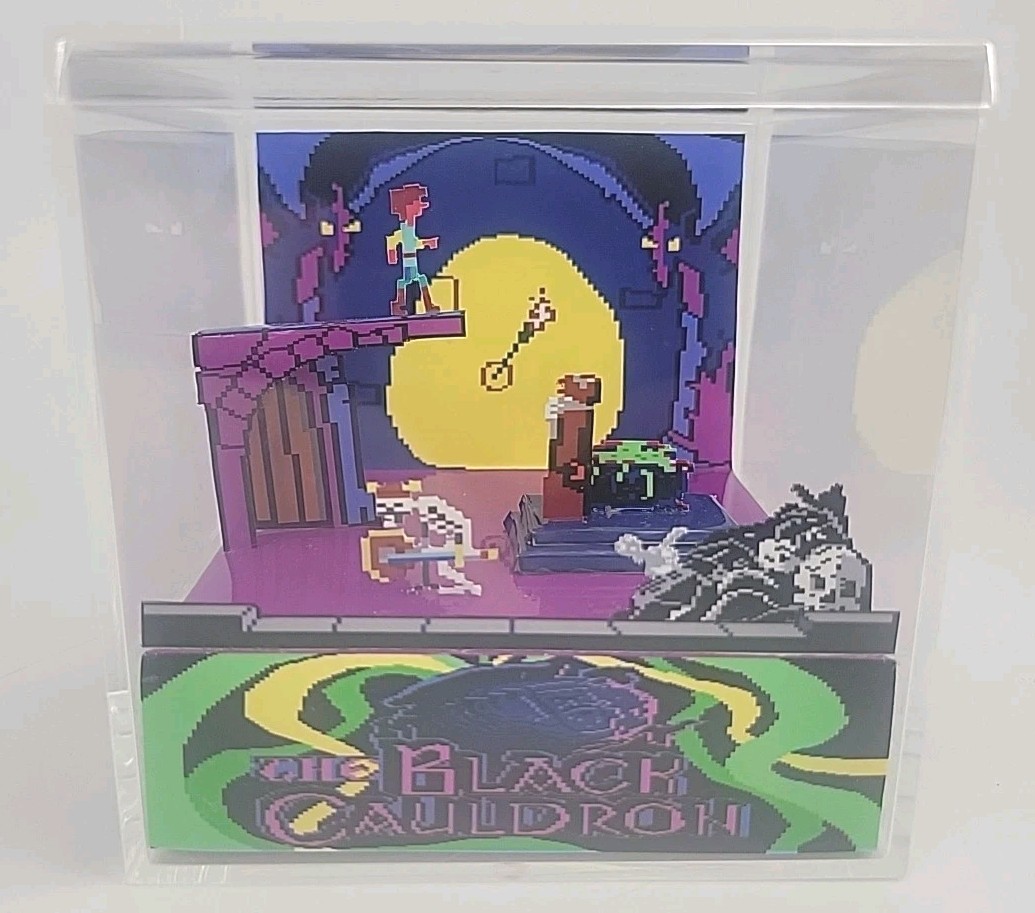 The Black Cauldron Retro PC 3D Cube Diorama Video Game Fan Art