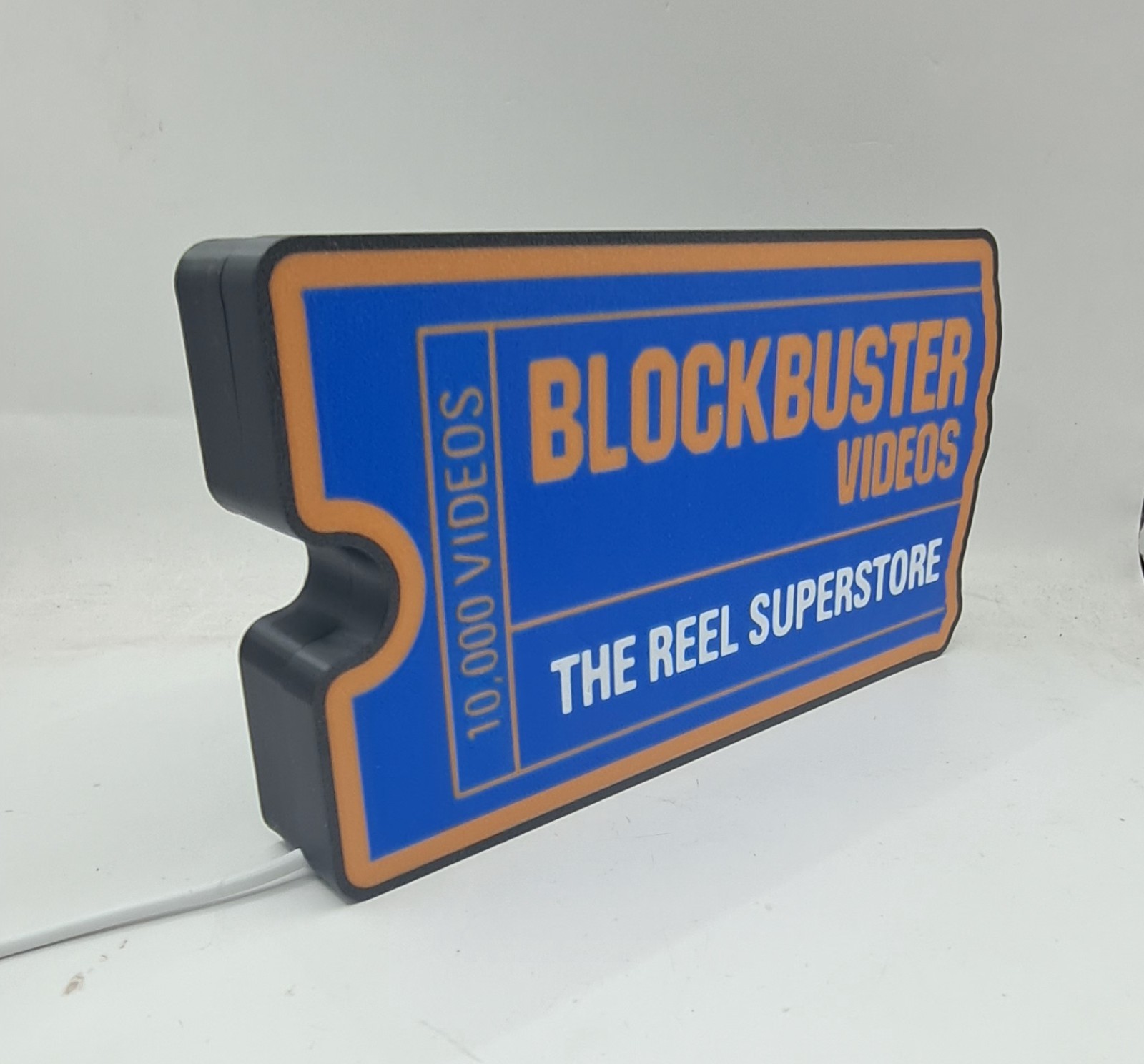 1985 BLOCKBUSTER Logo Video Tape / Game Rental Store Lightbox Sign Shelf Art