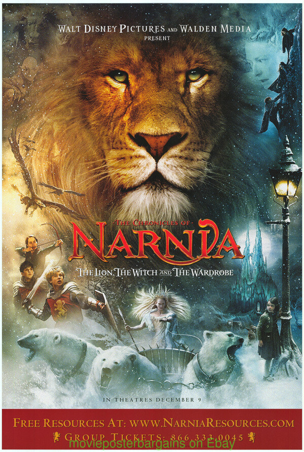 CHRONICLES OF NARNIA MOVIE POSTER Original SS 27×40 Red Banner Style
