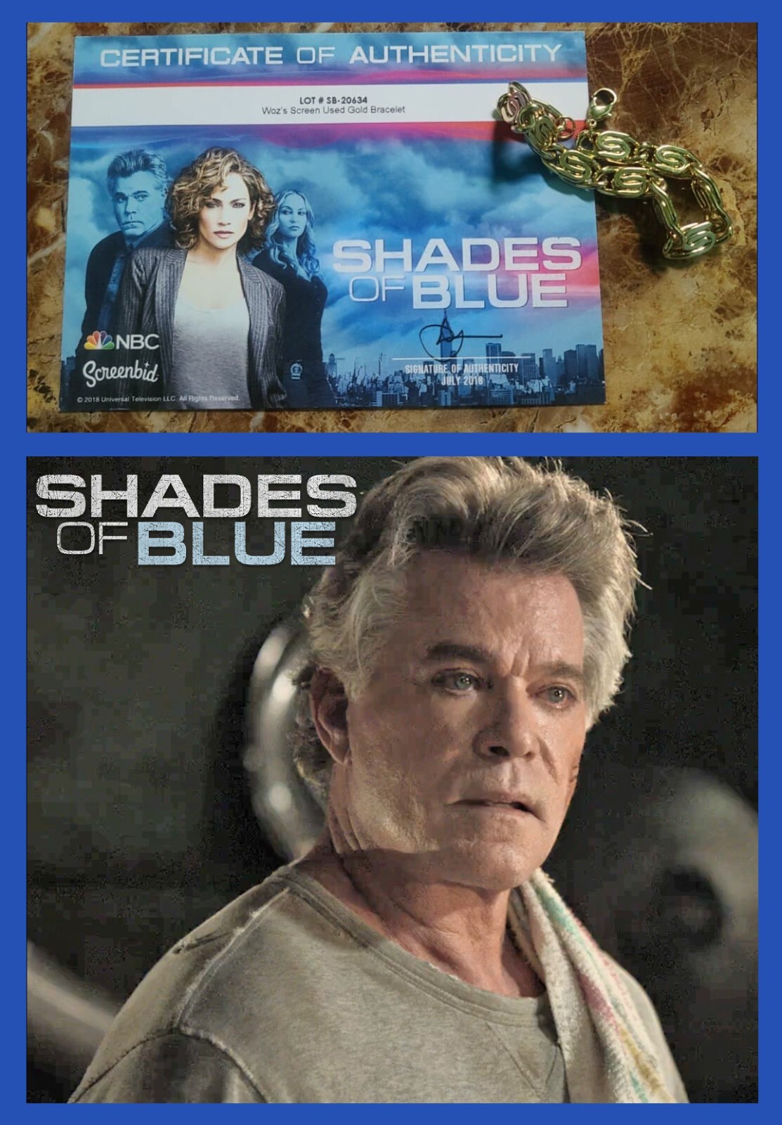 SHADES OF BLUE: Ray Liotta/Woz Bracelet Studio COA