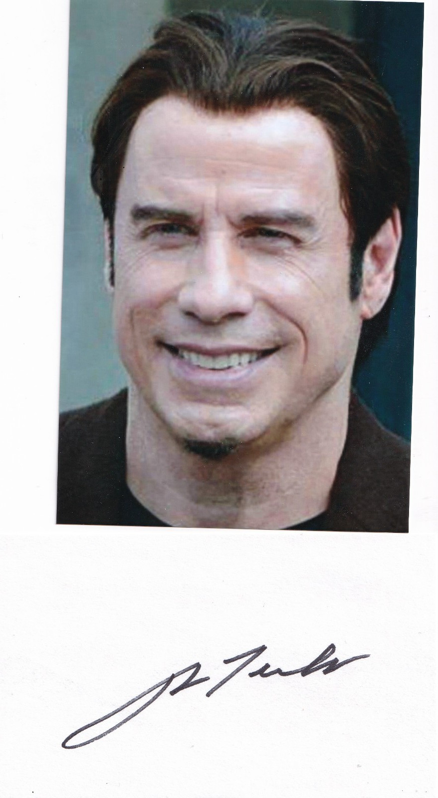 Super RARE John Travolta Signed Autographed 3×5 Index Card Photo Grease