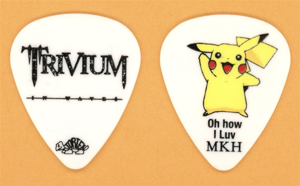 Trivium Matt Heafy PIKACHU Vintage Guitar Pick – 2011 In Waves Tour