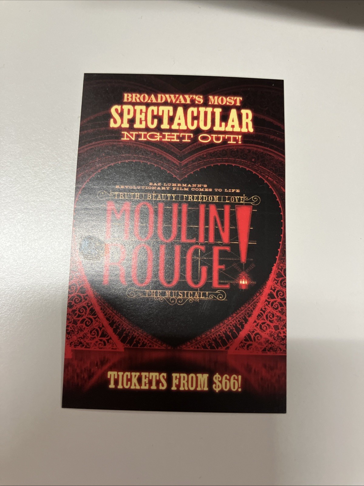 Moulin Rouge Mini Card Musical 2-1/2 X 4 Inches Wallet size Rare Collectible