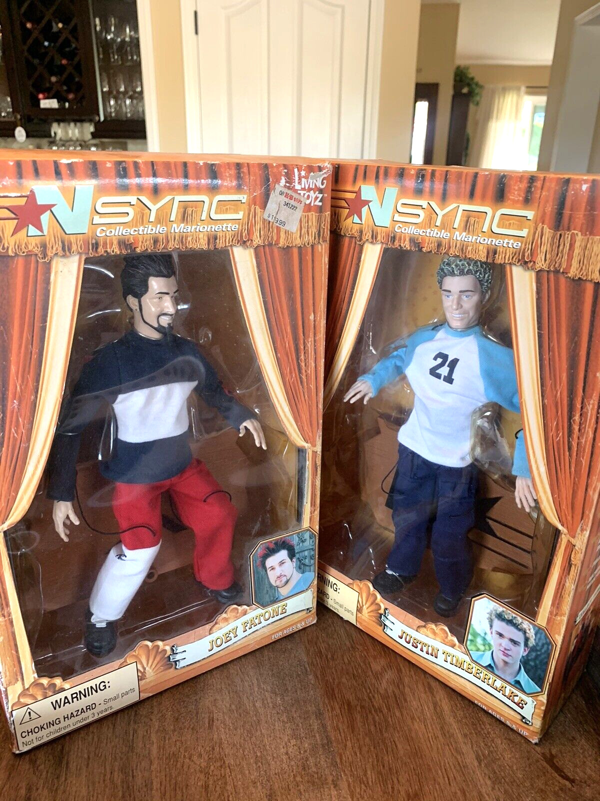 NIB VTG Joey Fatone Justin Timberlake 2000 N’SYNC Marionette Collectible Dolls