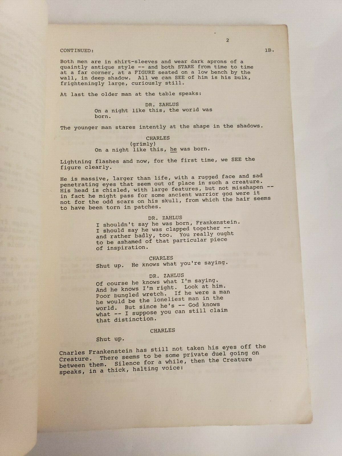 THE BRIDE / Lloyd Fonvielle 1984 Screenplay STING plays Frankenstein Horror Film