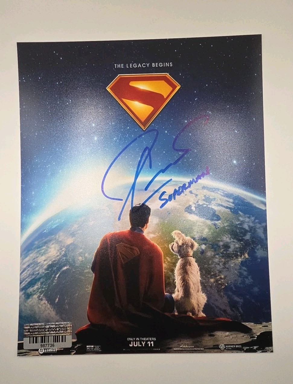 Superman & Crypto 8×10 Signed David Corenswet Movie Promo Photo w/ COA