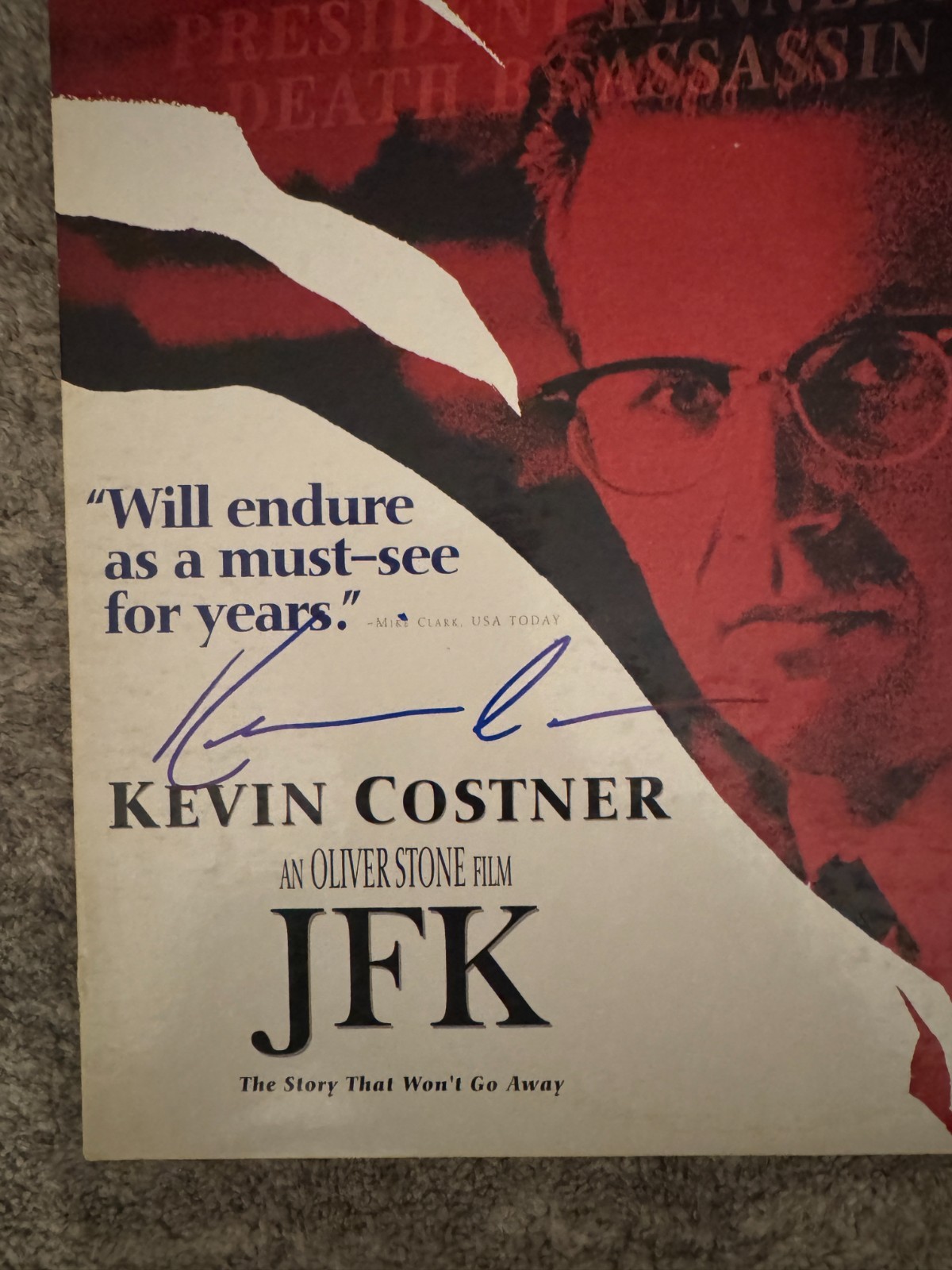 Signed Kevin Costner Autographed JFK Laserdisc JSA COA