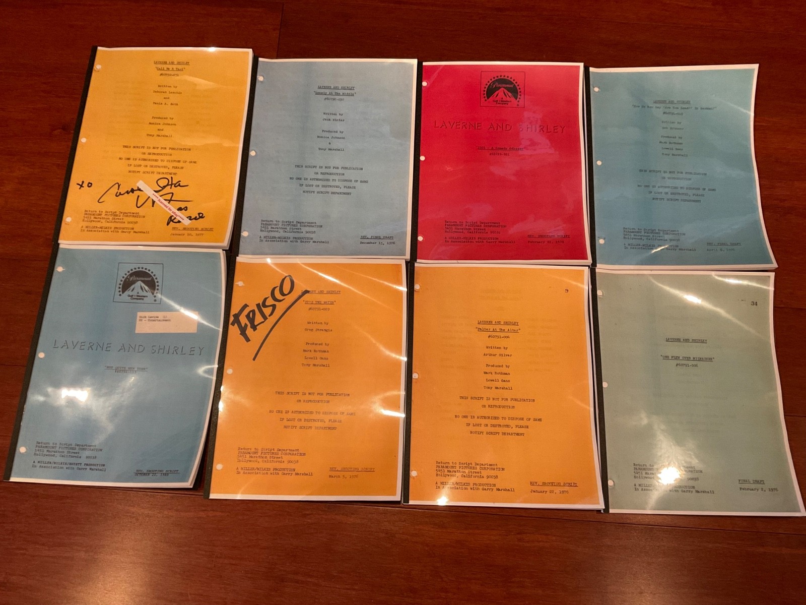 LAVERNE & SHIRLEY – 50th Anniversary Classic scripts *choose 10* PENNY MARSHALL