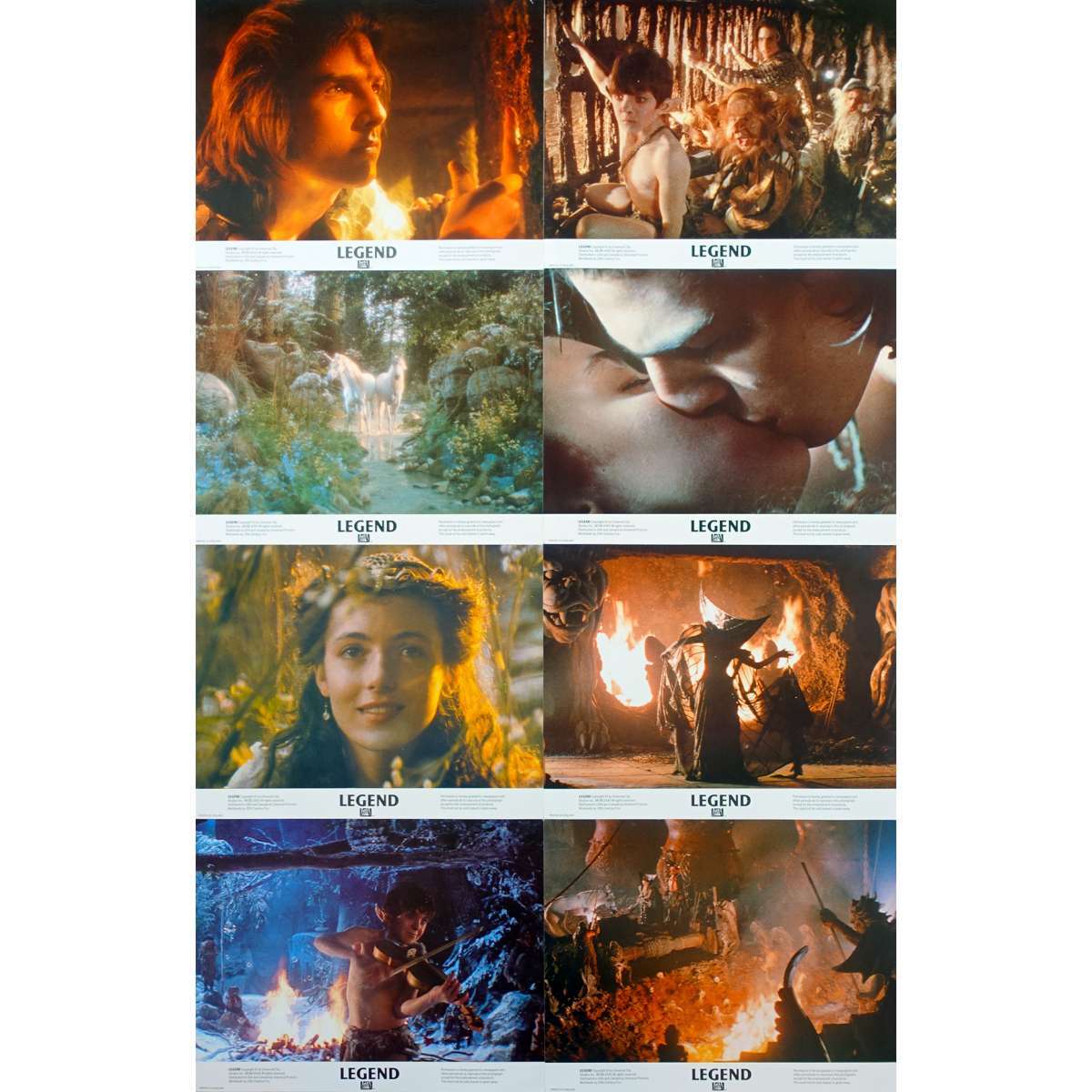 LEGEND British Lobby Cards – 11×14 in. – 1986 – Ridley Scott, Tom Cruise