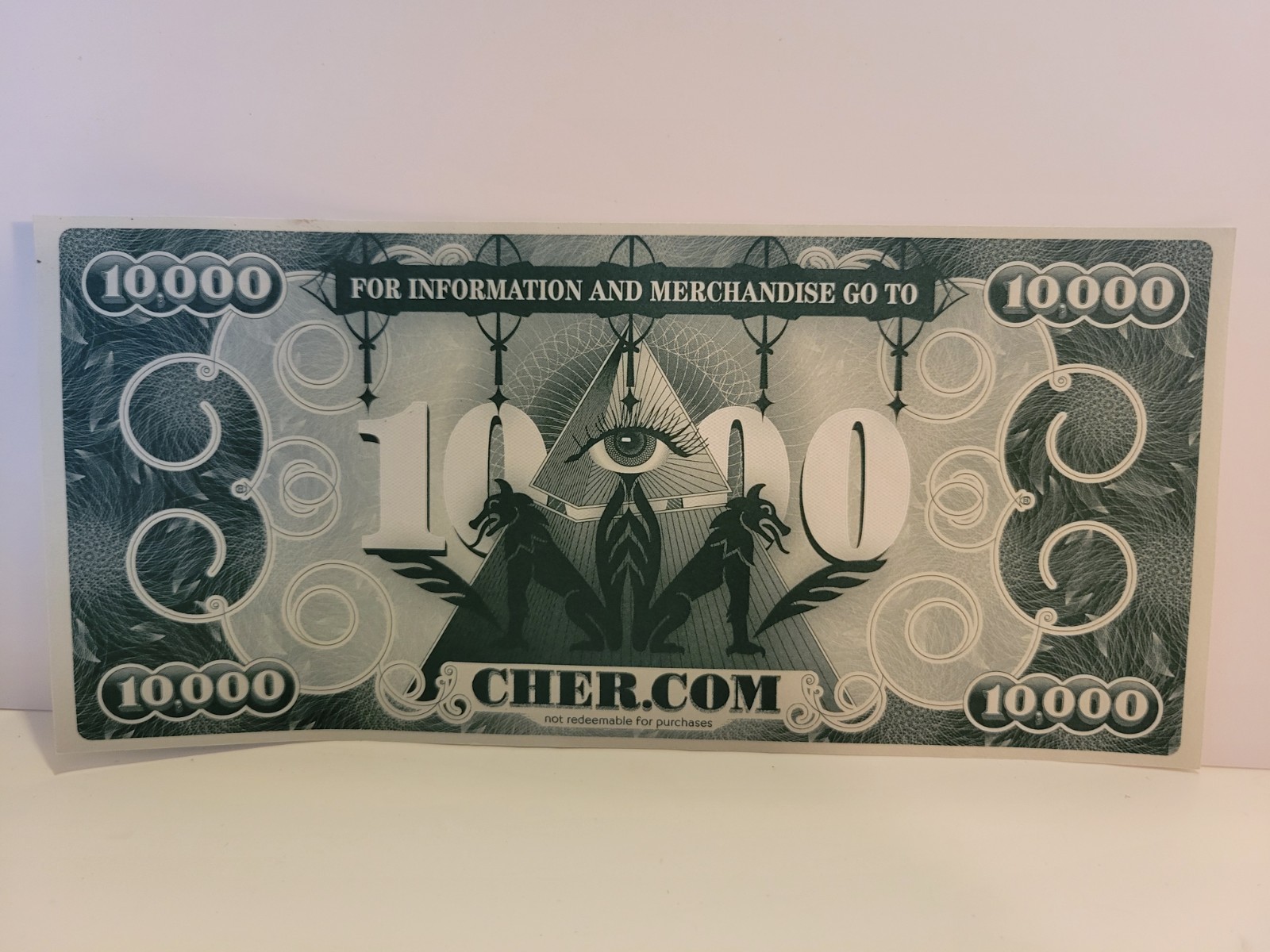 Cher Promo 10,000 Dollar Bill Record Label Promotion Item 2002