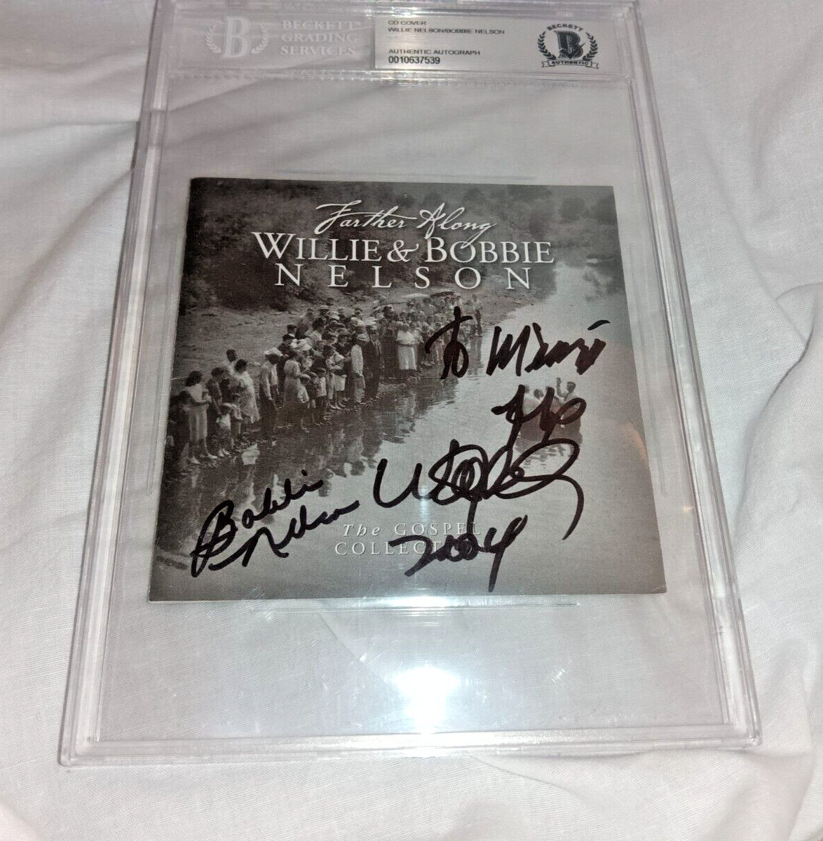 Willie Nelson/Bobbie Nelson signed Auto/Autograph cd cover BAS=BECKETT sealed
