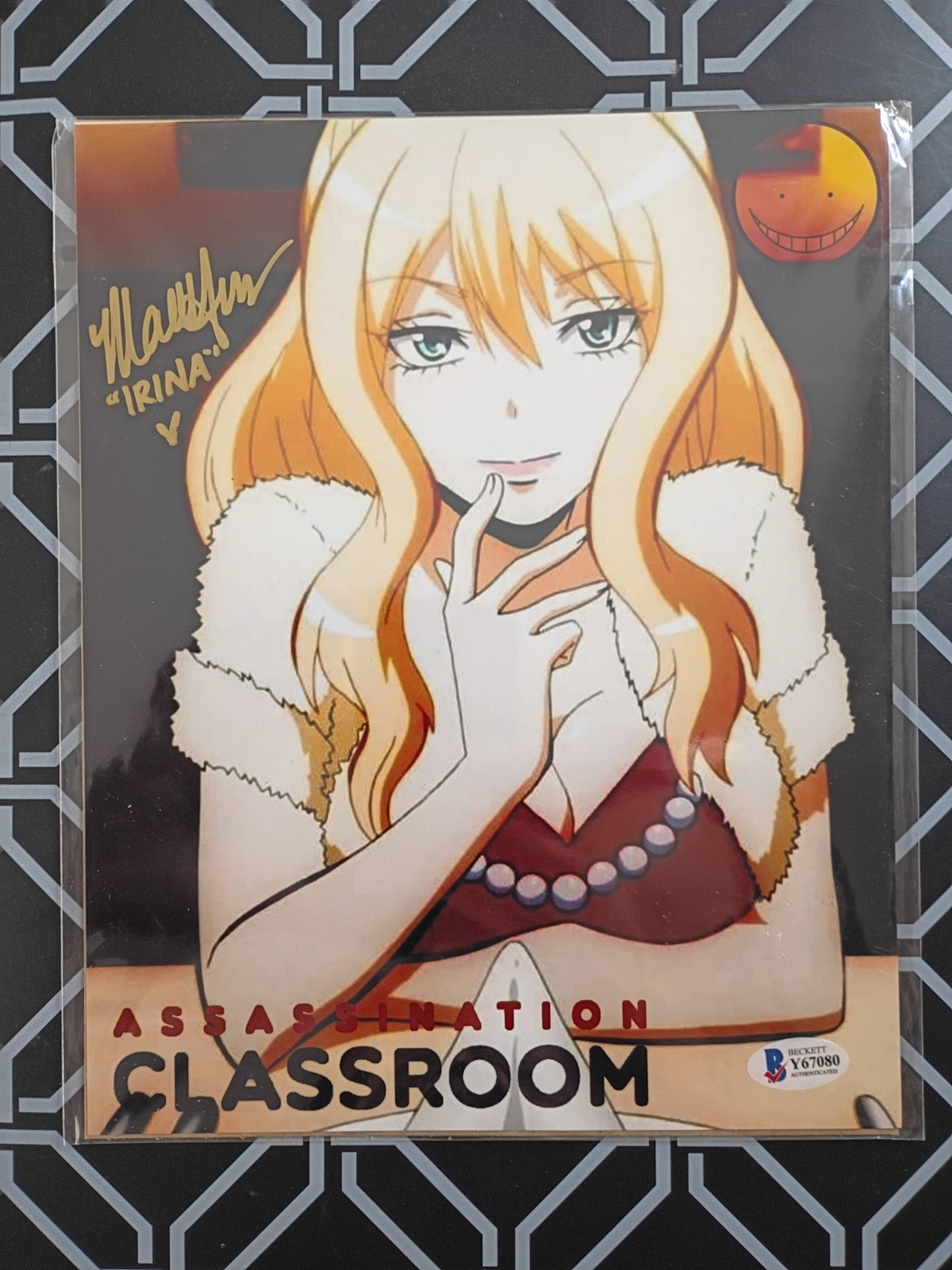 Signed 8×10 MARTHA HARMS “IRINA” Assassination Classroom W/BECKETT COA