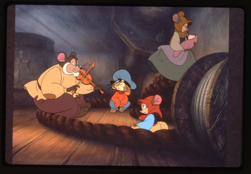 An American Tail Animation Fievel Tanya Papa Mama Mice Original Transparency