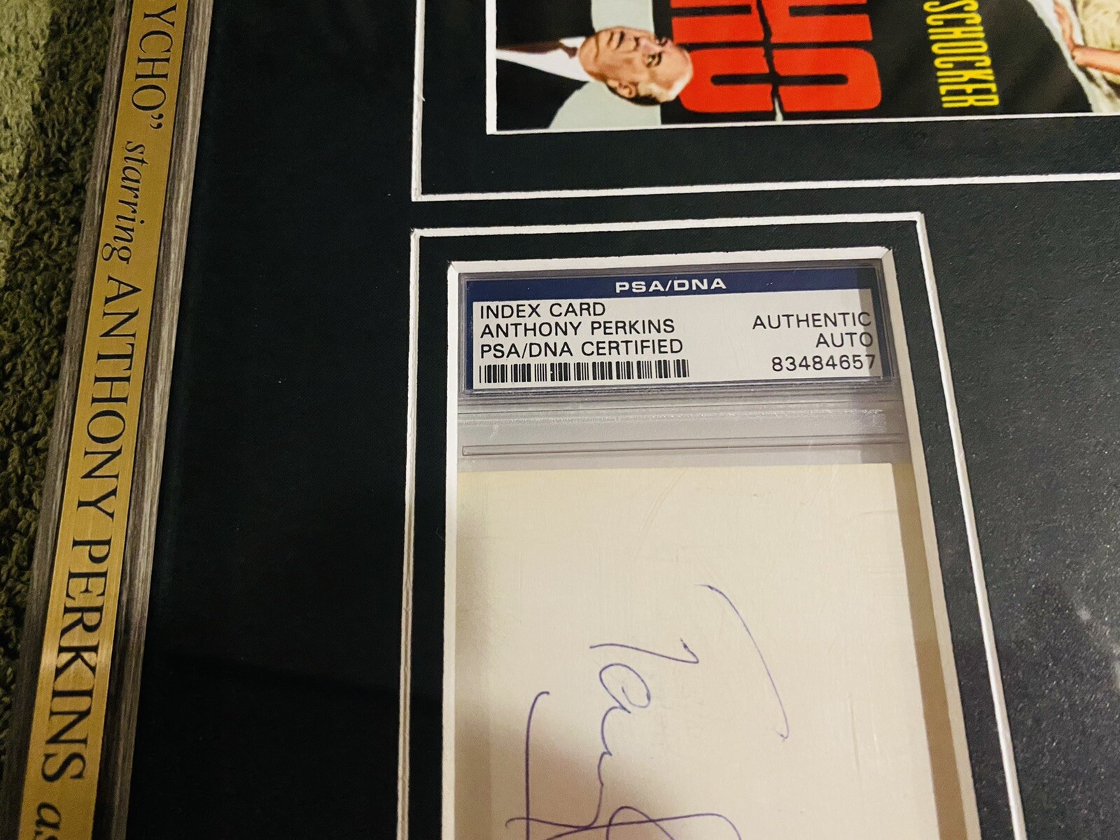 ANTHONY PERKINS Signed PSA Autograph ALFRED HITCHCOCK PSYCHO Framed no jsa bas