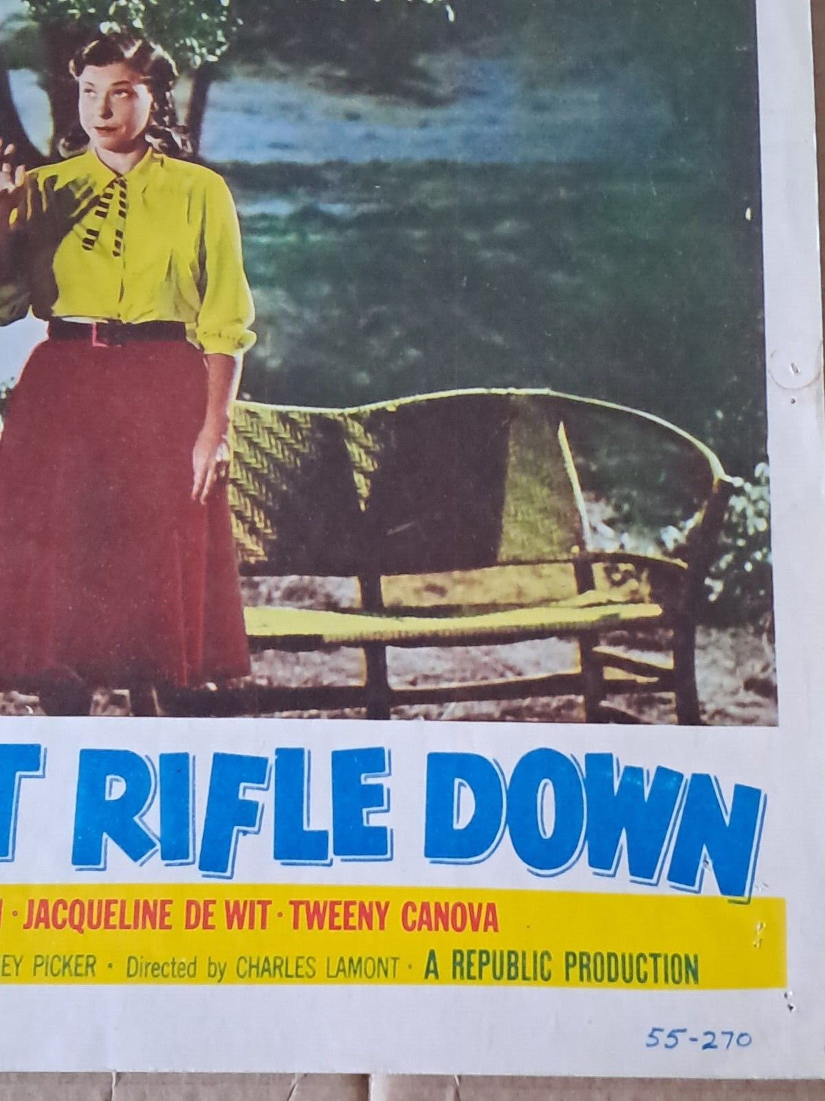 1955 Lay That Rifle Down Movie Theater Lobby Poster 14 x 11 Inch #55/270 READ