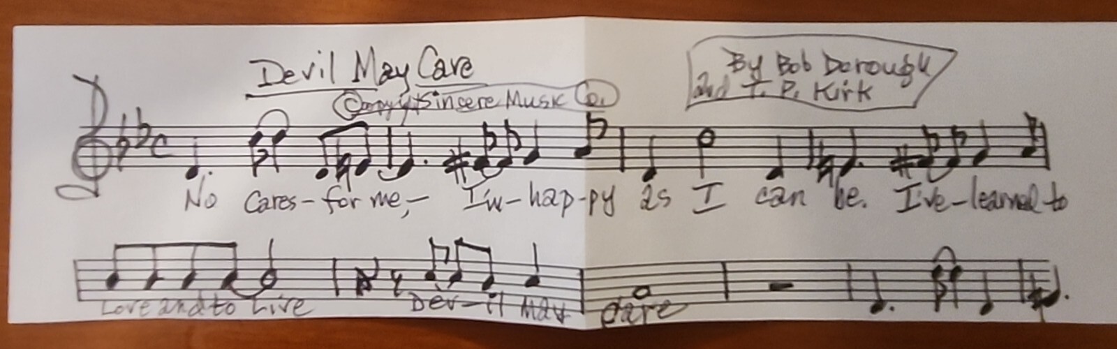 Bob Dorough Autograph School House Rock. Devil May Care