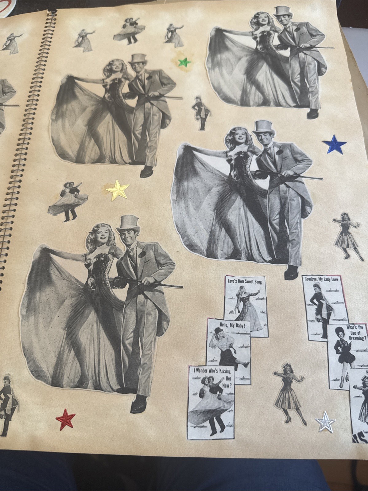VTG Handmade Movie Star Celebrity Magazine Clippings Scrapbook 40s 30s 72 Pages