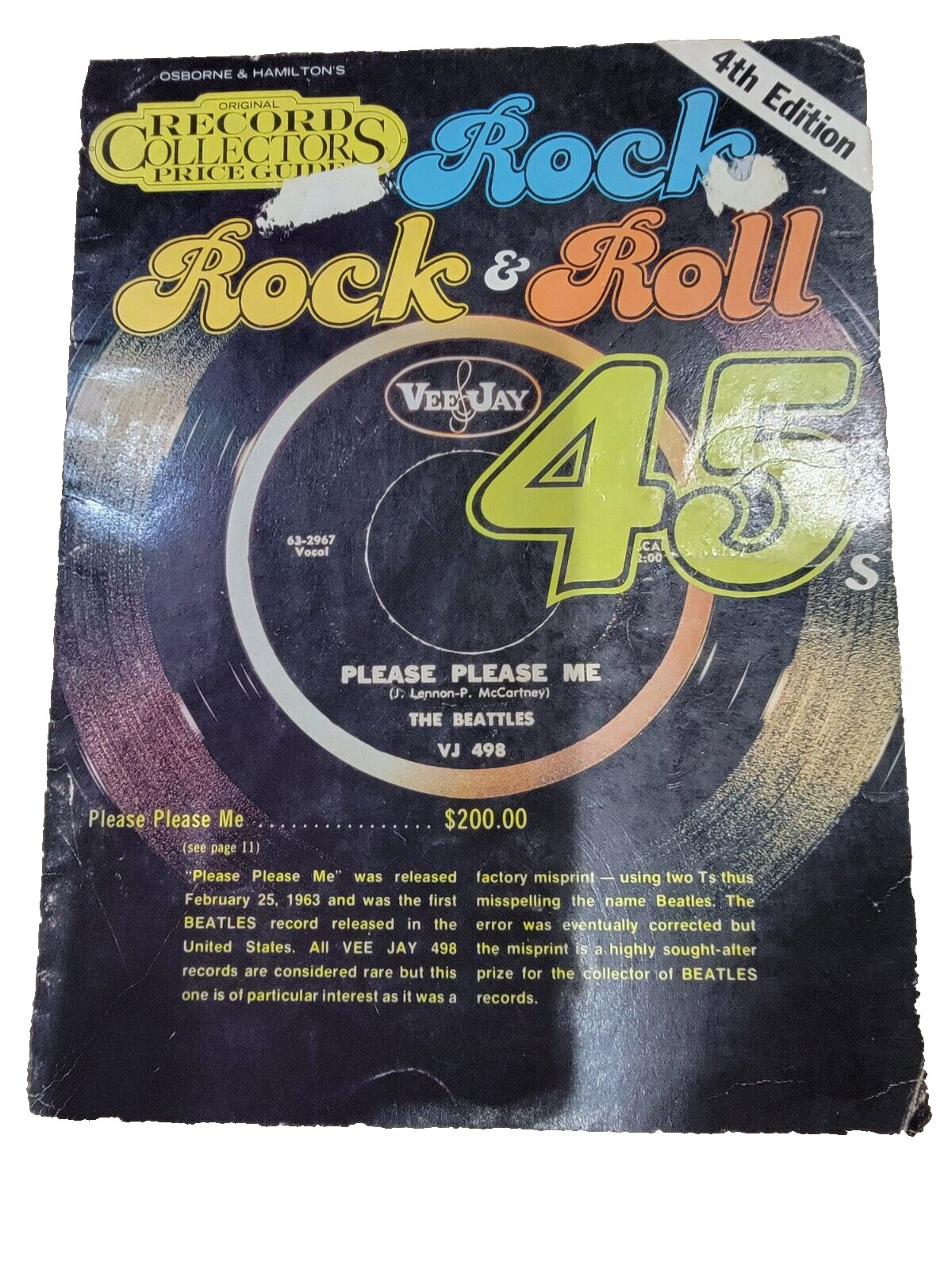 Record Collectors Price Guide Rock & Roll 45s 4th Edition 1983 Osborne Hamilton