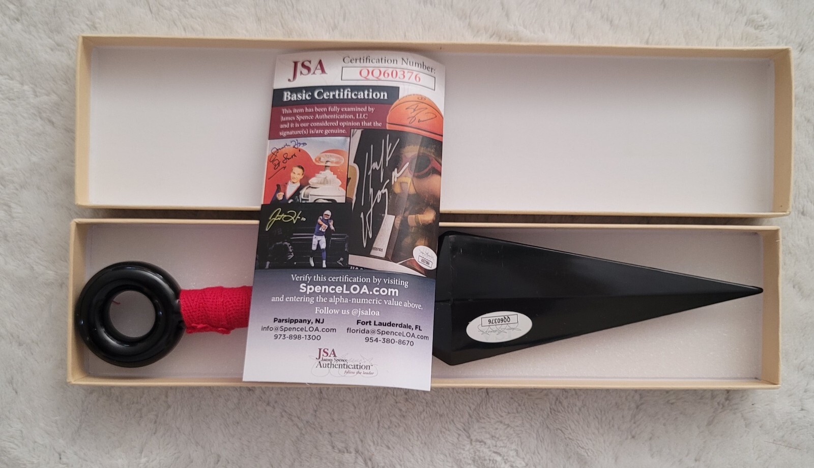 NEIL KAPLAN SIGNED NARUTO PLASTIC KUNAI KNIFE PROP MADARA UCHIHA TOBI JSA COA