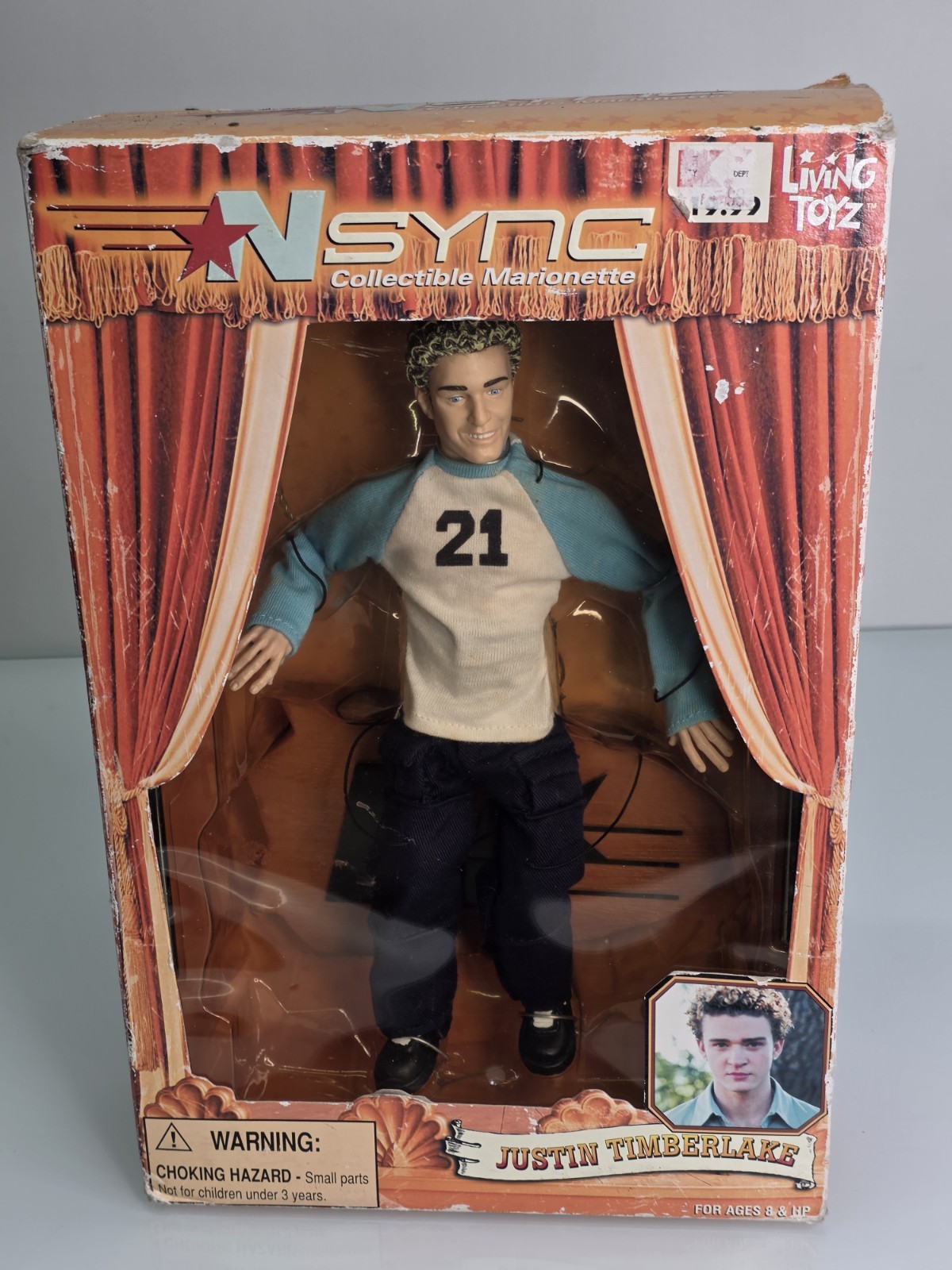 NSYNC Justin Timberlake Collectible Marionette Doll Living Toyz 2000 New In Box