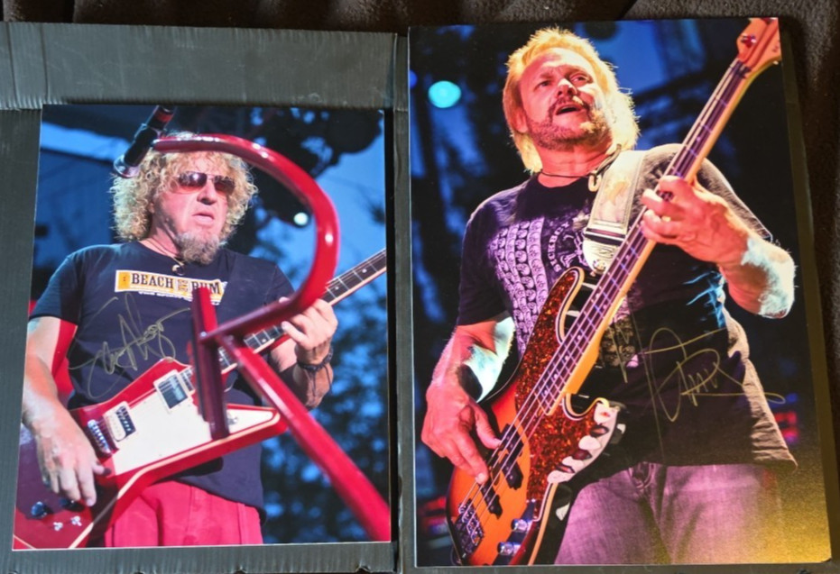 Sammy Hagar 10×13, Michael Anthony 11×16 Autographed Pictures. Unframed