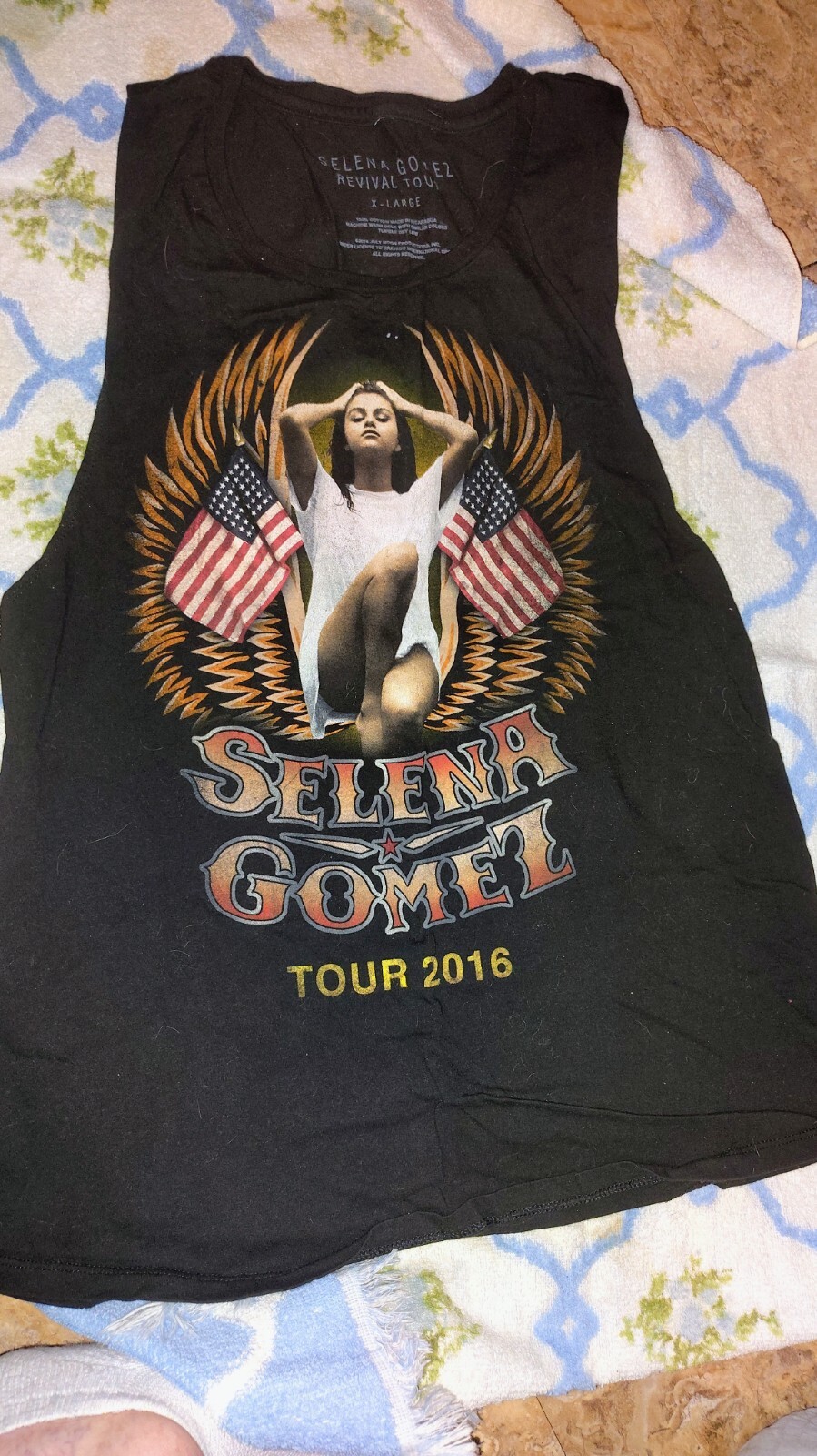 SELENA GOMEZ 2016 REVIVAL TOUR BLACK T SHIRT TANK TOP SIZE XL