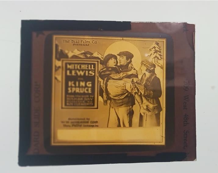 MAGIC LANTERN GLASS SLIDE 1920 SILENT MOVIE KING SPRUCE MITCHELL LEWIS