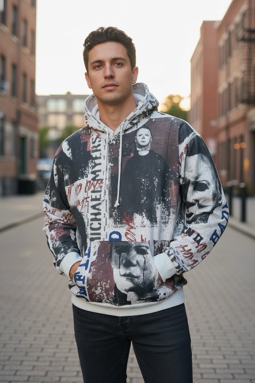 Halloween II Michael Myers All Over Print Hoodie Men’s Size Large L (42/44)