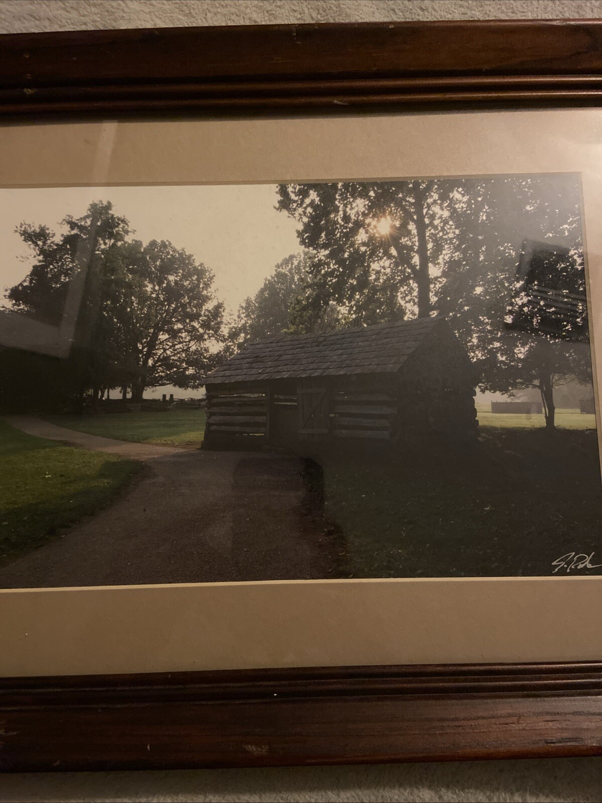 Signed Photograph By Jason Polk “log Cabin” With COA. 8×12 Framed