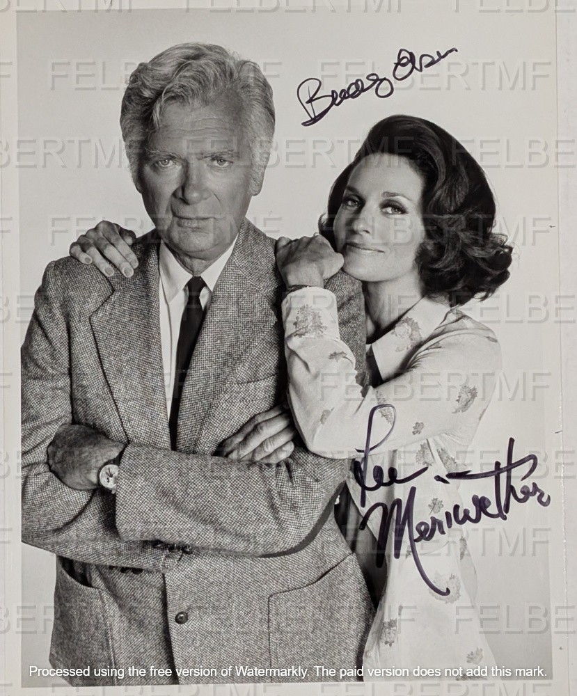 Lee Meriwether + Buddy Ebsen BOTH SIGNED AUTOGRAPHED photo Barnaby Jones Batman