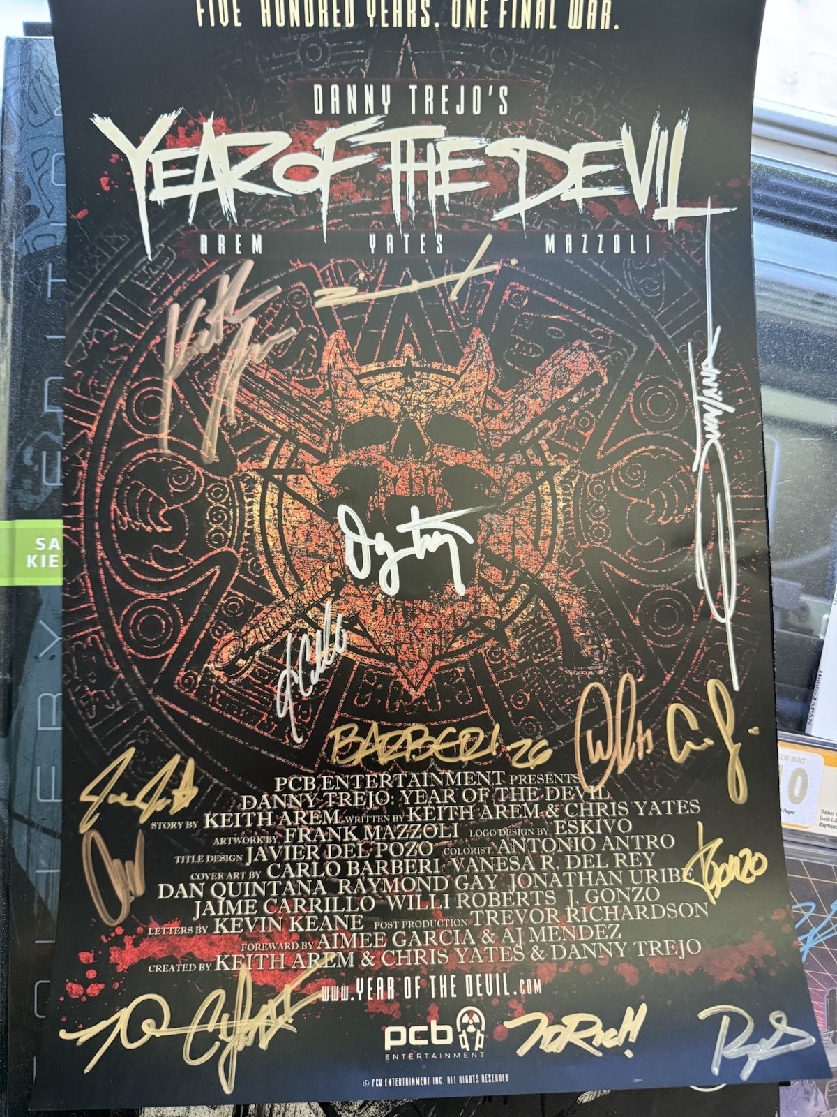 Danny Trejo Year of the Devil Signed Movie Poster 11 x 17 in